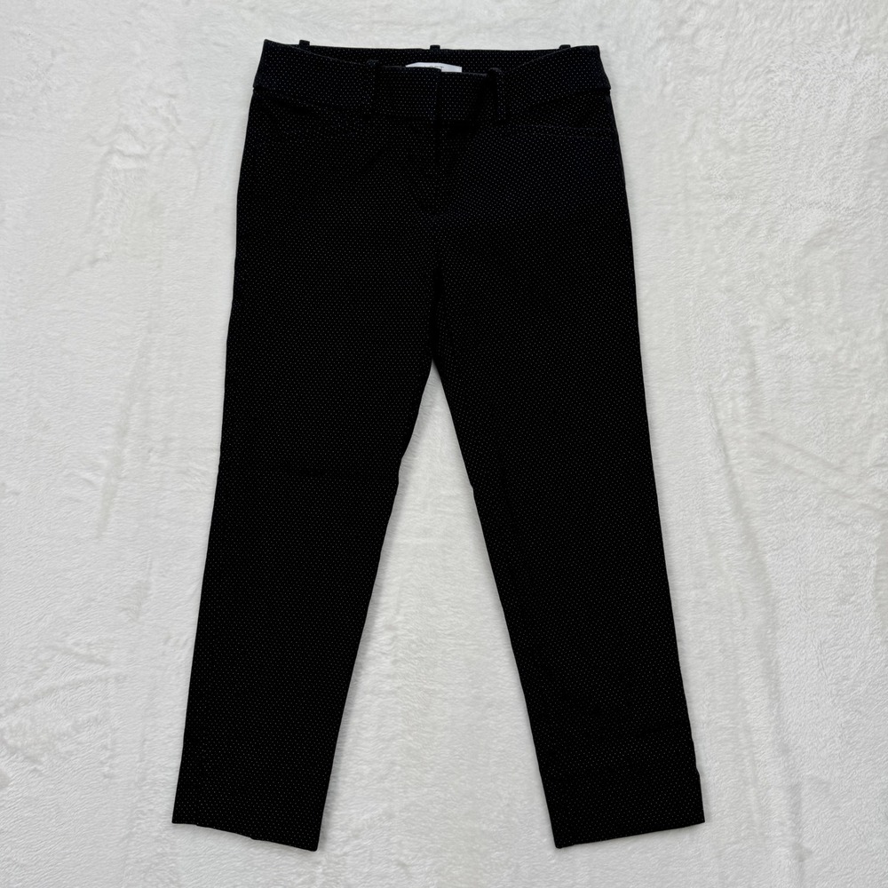 LOFT Pants Womens 0P Black The Riviera Pant Marisa Micro Polka Dot Ankle Slim